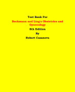 Test Bank For Beckmann and Ling's Obstetrics and Gynecology  8th Edition By Robert Casanova  | Chapter 1 – 50, Latest Edition|