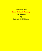 Test Bank For Basic Geriatric Nursing  7th Edition By Patricia A. Williams | Chapter 1 – 20, Latest Edition|