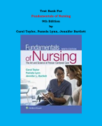 Test Bank - Fundamentals of Nursing  9th Edition by Carol Taylor, Pamela Lynn, Jennifer Bartlett | Chapter 1 – 46, Complete Guide 2023|