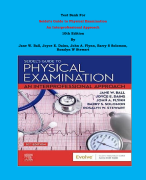 Test Bank - Seidel's Guide to Physical Examination  An Interprofessional Approach 10th Edition By Jane W. Ball, Joyce E. Dains, John A. Flynn, Barry S Solomon, Rosalyn W Stewart | Chapter 1 – 26, Complete Guide 2023|