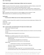 Summary of all cases - nutrition module
