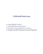 NURS 6630 Final Exam (5 Versions, 375 Q & A, Latest-2023) / NURS 6630N Final Exam / NURS6630 Final Exam / NURS-6630N Final Exam: Walden University | 100% Correct Q & A |