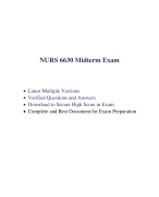 NURS 6630 Midterm Exam (5 Versions, 375 Q & A, Latest-2023) / NURS 6630N Midterm Exam / NURS6630 Midterm Exam / NURS-6630N Midterm Exam: Walden University | 100% Correct Q & A |