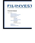 Filinvest land Financial Analysis