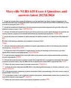 Maryville NURS 620 Exam 4 Questions and answers latest 2023&2024