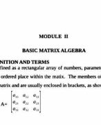 Basic Matrix  Algebra 