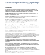 Samenvatting Ontwikkelingspsychologie