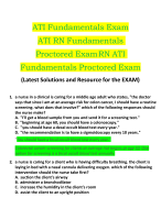 ATI Fundamentals Exam ATI RN Fundamentals Proctored Exam RN ATI Fundamentals Proctored Exam 