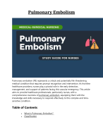 Pulmonary Embolism-Medical-Surgical Notes