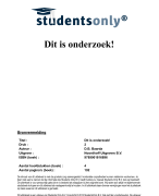 Dit is onderzoek! Samenvatting 