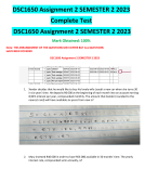 DSC1650 Assignment 2 SEMESTER 2 2023 Complete Test