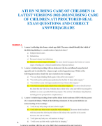 ATI RN NURSING CARE OF CHILDREN 16 LATEST VERSIONS 2022-2023/NURSING CARE  OF CHILDREN ATI PROCTORED REAL  EXAM QUESTIONS AND CORRECT  ANSWER|AGRADE