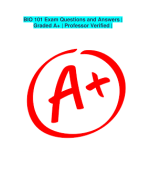 BIO 101 Exam Questions and Answers | Graded A+ | Professor Verified