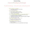 INLEIDING IN DE GEZONDHEIDSPSYCHOLOGIE PB0512, Open Universiteit, samenvatting 'Health Psychology' van E.P. Sarafino