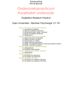 ONDERZOEKSPRACTICUM KWALITATIEF ONDERZOEK PB1612, Open Universiteit, samenvatting 'Qualitative Reasearch Practice' van Ritchie, Lewis, McNaughton, Nicholls en Ormston