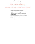TEST- EN TOETSTHEORIE PB1502, Open Universiteit, samenvatting 'Testtheorie' van Drenth en Sijtsma