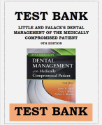 LITTLE AND FALACE'S DENTAL MANAGEMENT OF THE MEDICALLY COMPROMISED PATIENT 9TH EDITION TEST BANK 