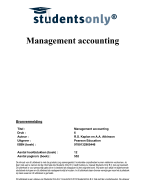 Management Accounting Samenvatting 