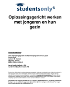 Oplossingsgericht werken met jongeren en hun gezin Samenvatting 