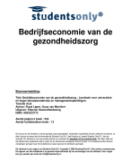 Bedrijfseconomie van de gezondheidszorg Samenvatting 