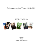 Enrichtment exercise YAFIC
