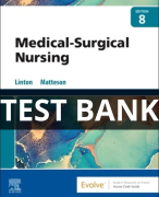 Medical Surgical Nursing 8th Edition Mary AnnLinton Test Bank All Chapters | A+ ULTIMATE GUIDE 2023