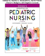 Test Bank for Wongs Essential of Pediatric Nursing 11th Edition by Marilyn J. Hockenberry, David Wilson Cheryl C Rodgers | All Chapters Covered