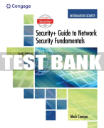 Test Bank For CompTIA Security+ Guide to Network Security Fundamentals - 6th - 2018 All Chapters