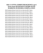 AQA A LEVEL COMPUTER SCIENCE 7517| 2019-2022 QUESTION PAPERS WITH MARKING SCHEMES COMPILATION