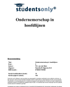 Ondernemerschap in hoofdlijnen Samenvatting 