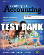 Test Bank For Century 21 Accounting: Multicolumn Journal, Copyright Update - 10th - 2017 All Chapter