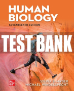 Test Bank For Human Biology, 17th Edition All Chapters