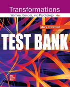 Test Bank For Transformations: Women, Gender, and Psychology, 4th Edition All Chapters